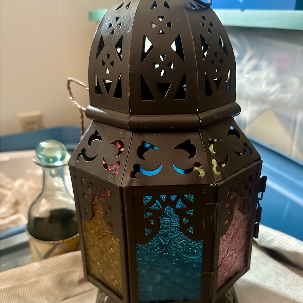 Decorative Lantern with Multicolor Panels